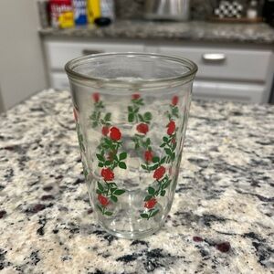Vintage climbing rose juice tumbler 5 inches tall